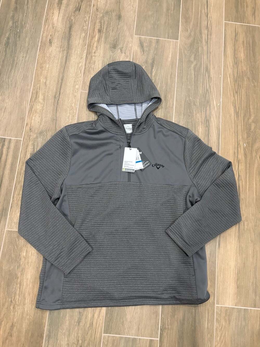 Callaway Men's Opti-Dri Quarter-Zip Ottoman Hoodie in Shade Heather